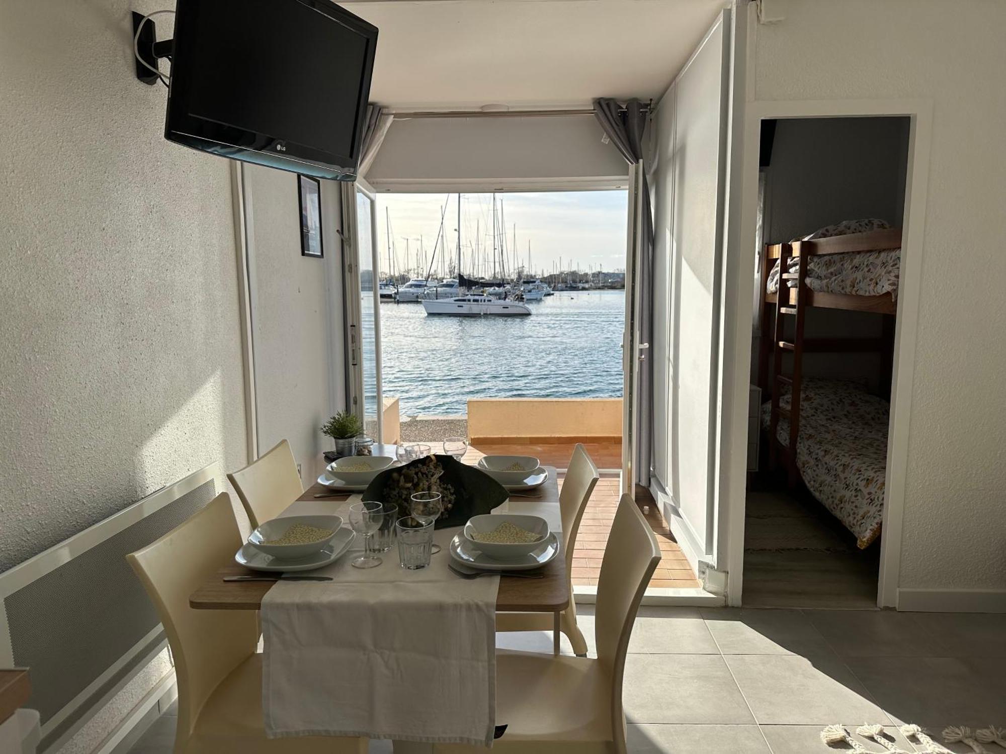 Studio - Les Pieds Dans L'Eau Agreable En Toutes Saisons 4 Couchages - Climatisation - Parking Prive - Piscine Sur Mer - Vue Magnifique Et Rare - Situation Optimum - Les Argonautes - Ile Des Pecheurs - Cap D'阿格德 外观 照片